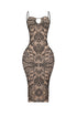 Erika Print Tank Keyhole Midi Dress